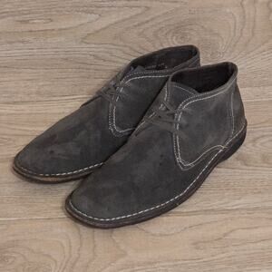 John Varvatos Chukka Boots Men's Size 10.5 Gray Distressed Suede Shoes